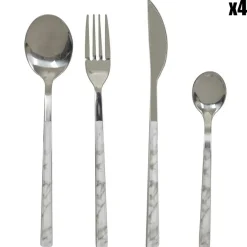 New Home Deco Factory Ménagère noir/blanc - 16 pièces