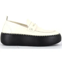 Sale Oa Non Fashion Mocassins en Cuir blancs - Talon 5 cm