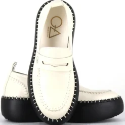 Sale Oa Non Fashion Mocassins en Cuir blancs - Talon 5 cm