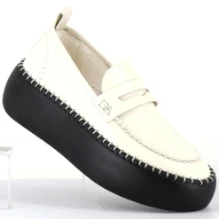 Sale Oa Non Fashion Mocassins en Cuir blancs - Talon 5 cm