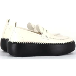 Sale Oa Non Fashion Mocassins en Cuir blancs - Talon 5 cm