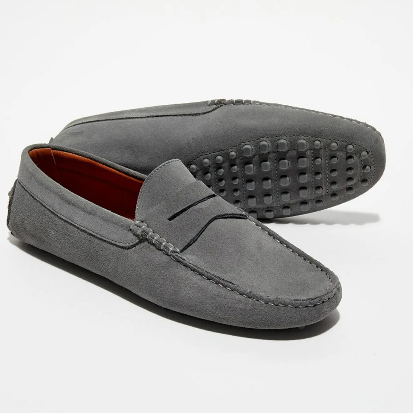 New Loafers Mocassins en Velours de Cuir Adam gris
