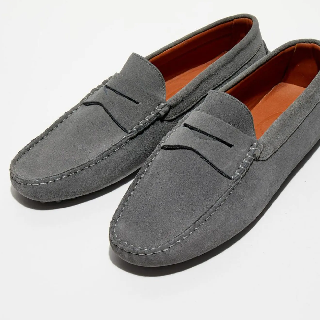 New Loafers Mocassins en Velours de Cuir Adam gris