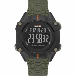 Homme Guess Montre Chronographe Homme Rex en Silicone verte