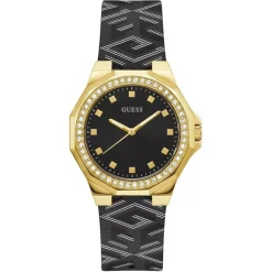 Femme Guess Montre Femme Avril en Cuir noire