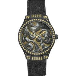 Femme Guess Montre Femme Baroque en Tissu noire