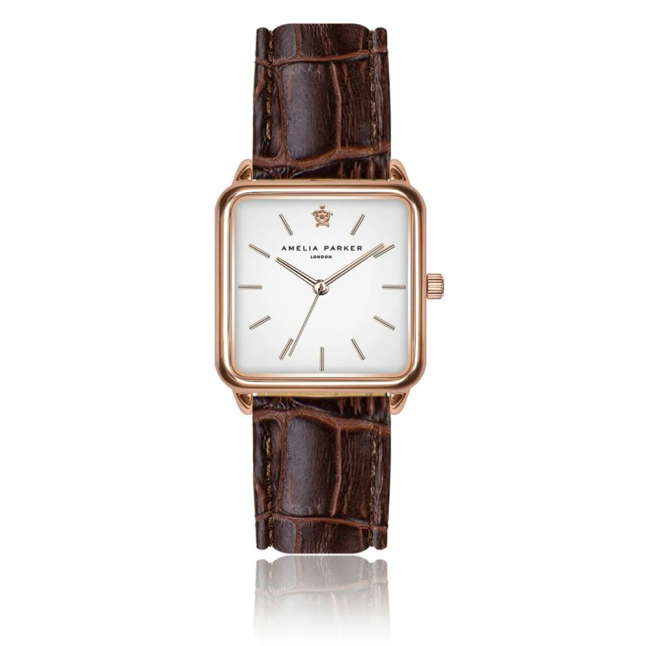 Femme Amelia Parker Montre Femme Bay en Cuir marron