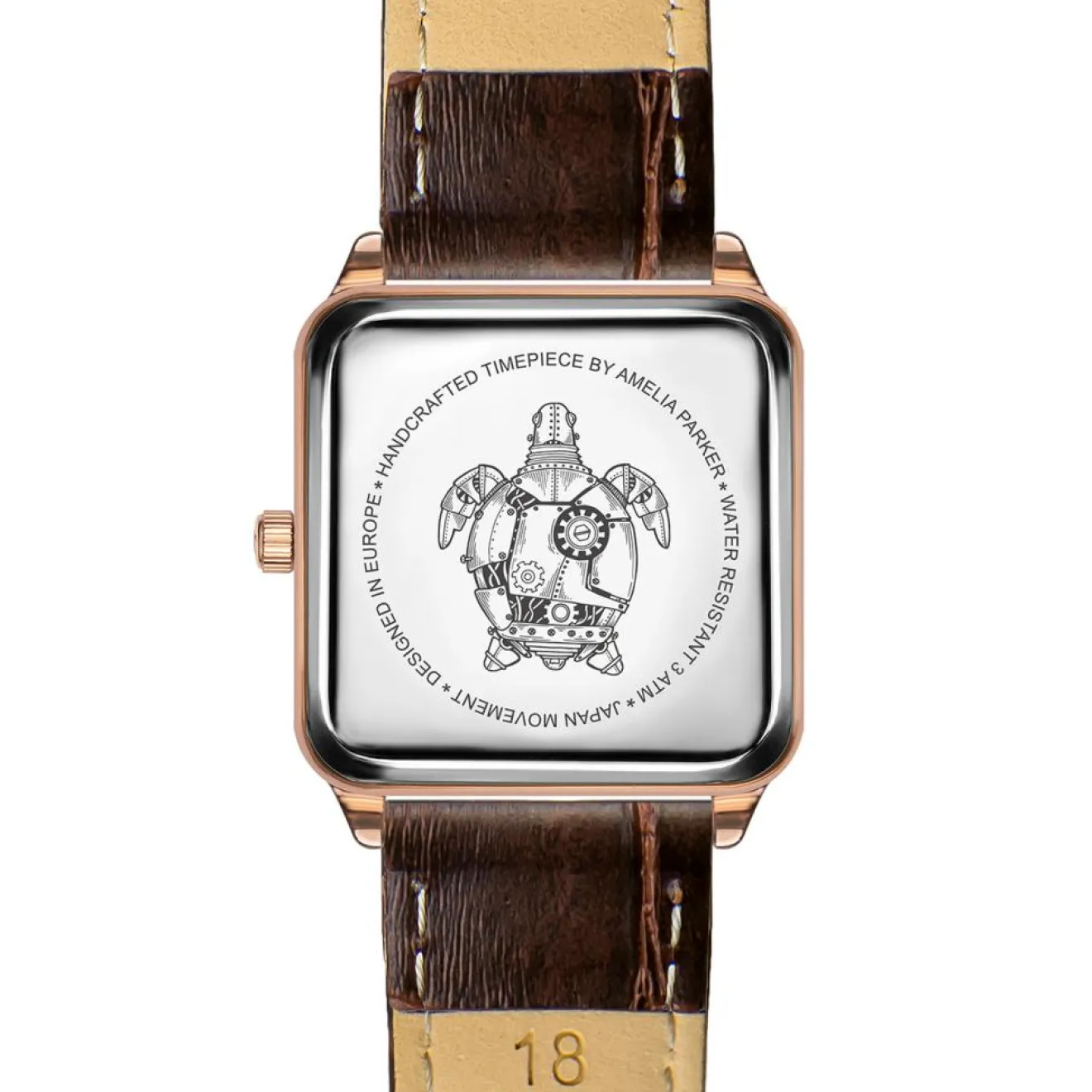 Femme Amelia Parker Montre Femme Bay en Cuir marron