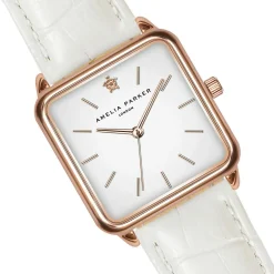 Femme Amelia Parker Montre Femme Bay en Cuir blanche