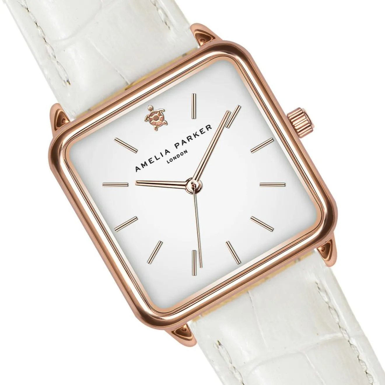 Femme Amelia Parker Montre Femme Bay en Cuir blanche