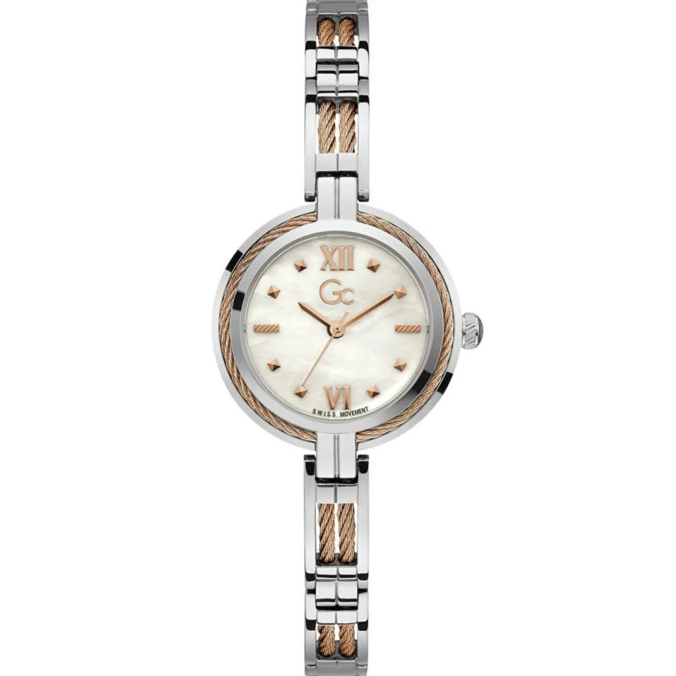 Discount Guess Collection Montre Femme Cable Bijou en Acier inoxydable rose doré/argenté