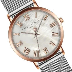 Femme Amelia Parker Montre Femme Classique en Acier argentée