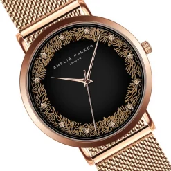 Femme Amelia Parker Montre Femme Coral en Acier rose doré