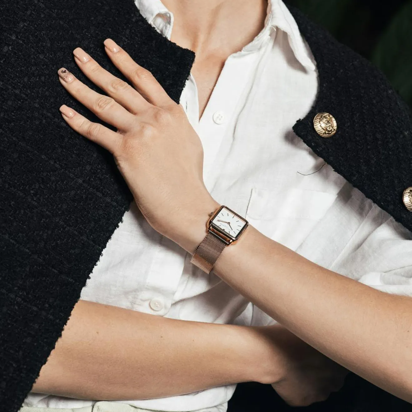 Best Amelia Parker Montre Femme en Acier Bay rose doré