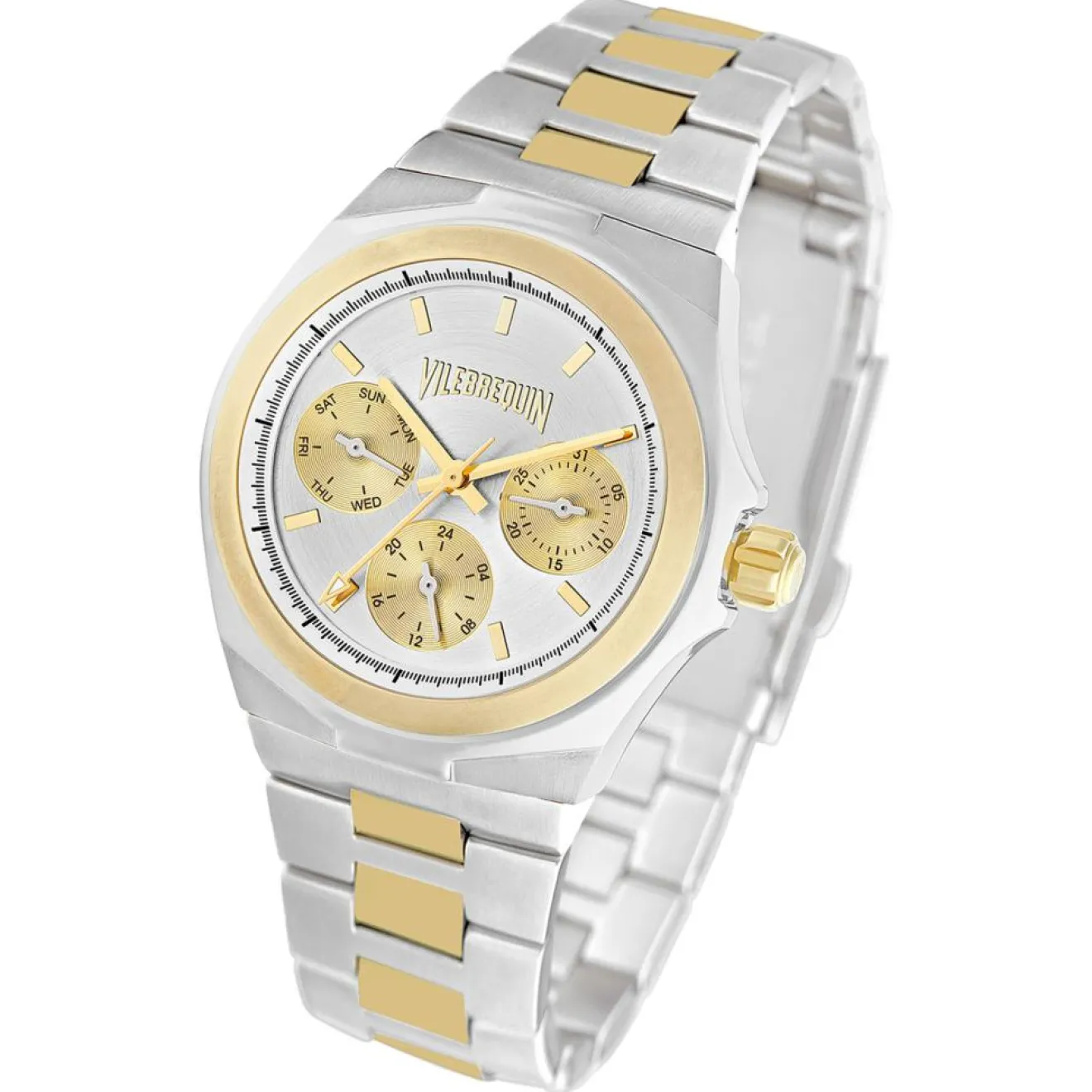 Outlet Vilebrequin Montre Femme en Acier Chronographe argenté/doré