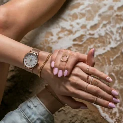 Outlet Amelia Parker Montre Femme en Acier Classique rose doré