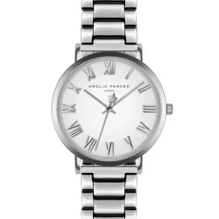 Amelia Parker Montre Femme en Acier Grand argentée