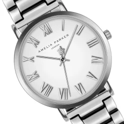 Amelia Parker Montre Femme en Acier Grand argentée
