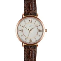 Femme Amelia Parker Montre Femme en Cuir Petite Classique marron