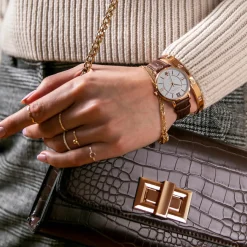 Femme Amelia Parker Montre Femme en Cuir Petite Classique marron