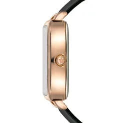 Femme Amelia Parker Montre Femme Gold Plaza en Cuir noire