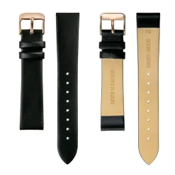 Femme Amelia Parker Montre Femme Gold Plaza en Cuir noire