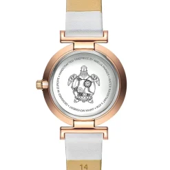 Femme Amelia Parker Montre Femme Gold Shore en Cuir blanche