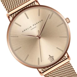 Hot Amelia Parker Montre Femme Gold Sky en Acier rose doré