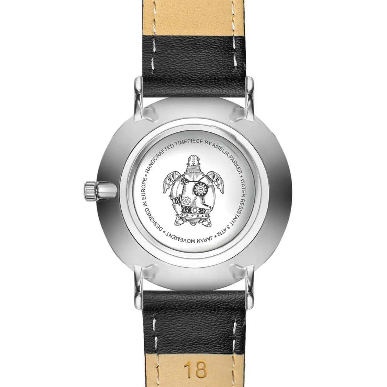 Sale Amelia Parker Montre Femme Grand Blanc en Cuir noire