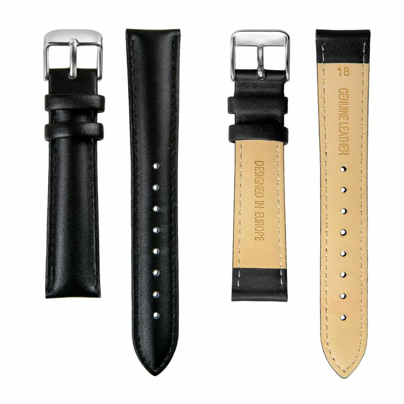 Sale Amelia Parker Montre Femme Grand Blanc en Cuir noire