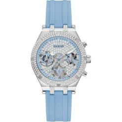 Femme Guess Montre Femme Heiress en Silicone bleue