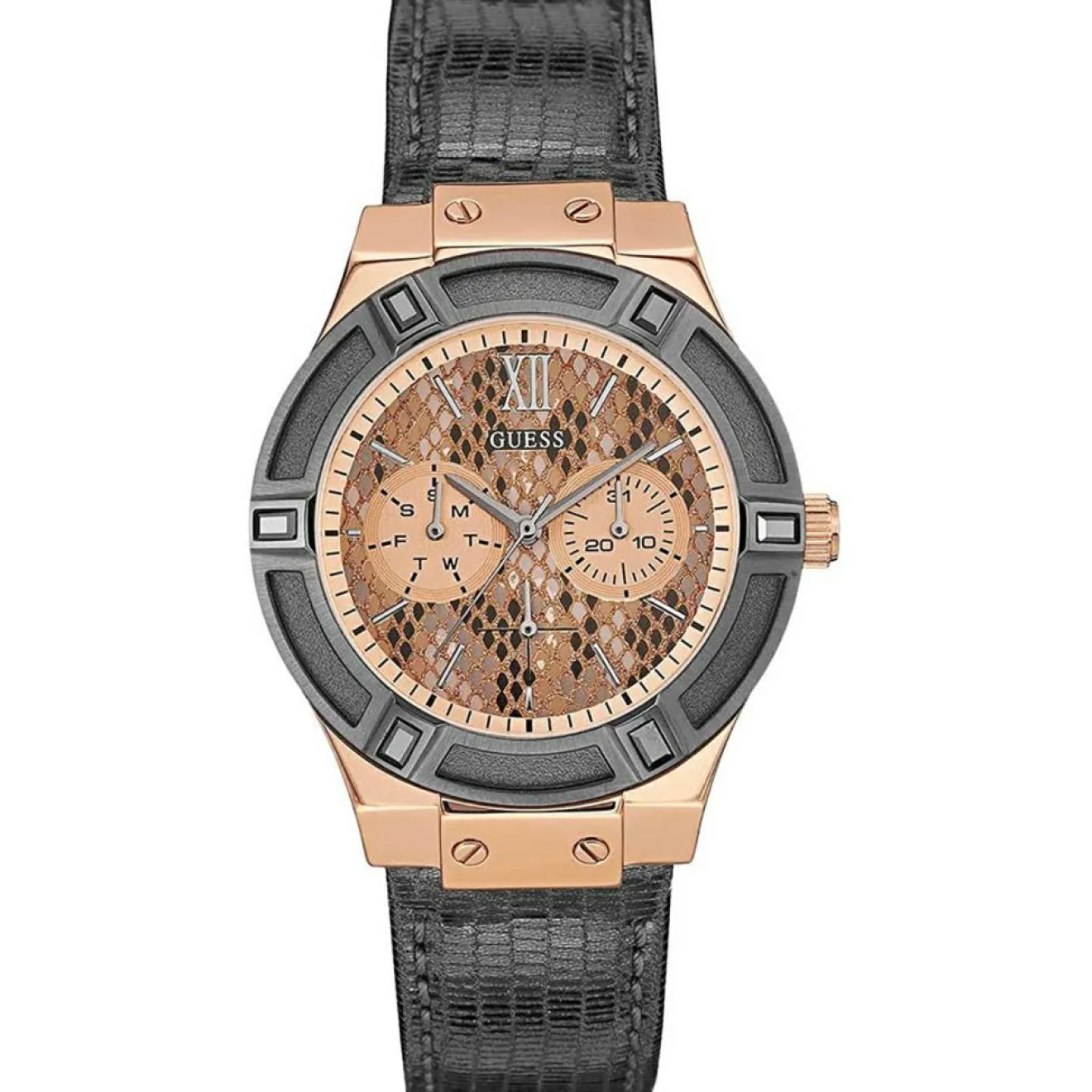 Femme Guess Montre Femme Jet Setter en Cuir grise