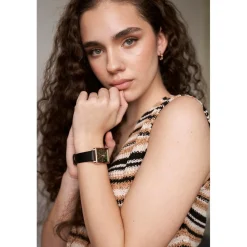 Online Amelia Parker Montre Femme Joyful Journey en Cuir noire