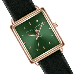 Online Amelia Parker Montre Femme Joyful Journey en Cuir noire