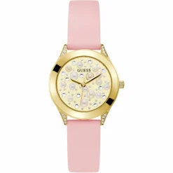 Femme Guess Montre Femme Pearl en Silicone rose