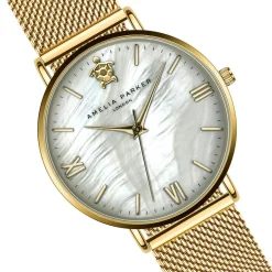 Femme Amelia Parker Montre Femme Pearl of the Sea en Acier dorée
