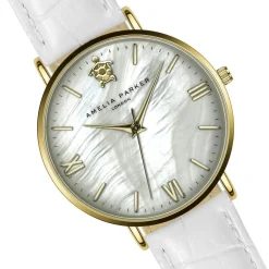 Femme Amelia Parker Montre Femme Pearl of the Sea en Cuir blanche