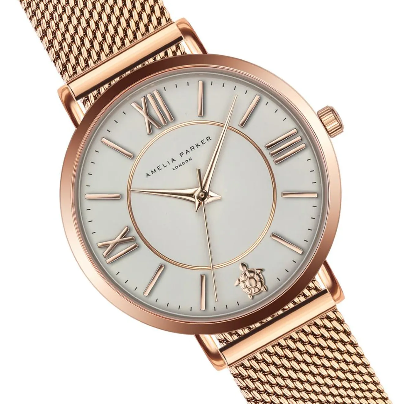 Femme Amelia Parker Montre Femme Petite Classique en Acier rose doré