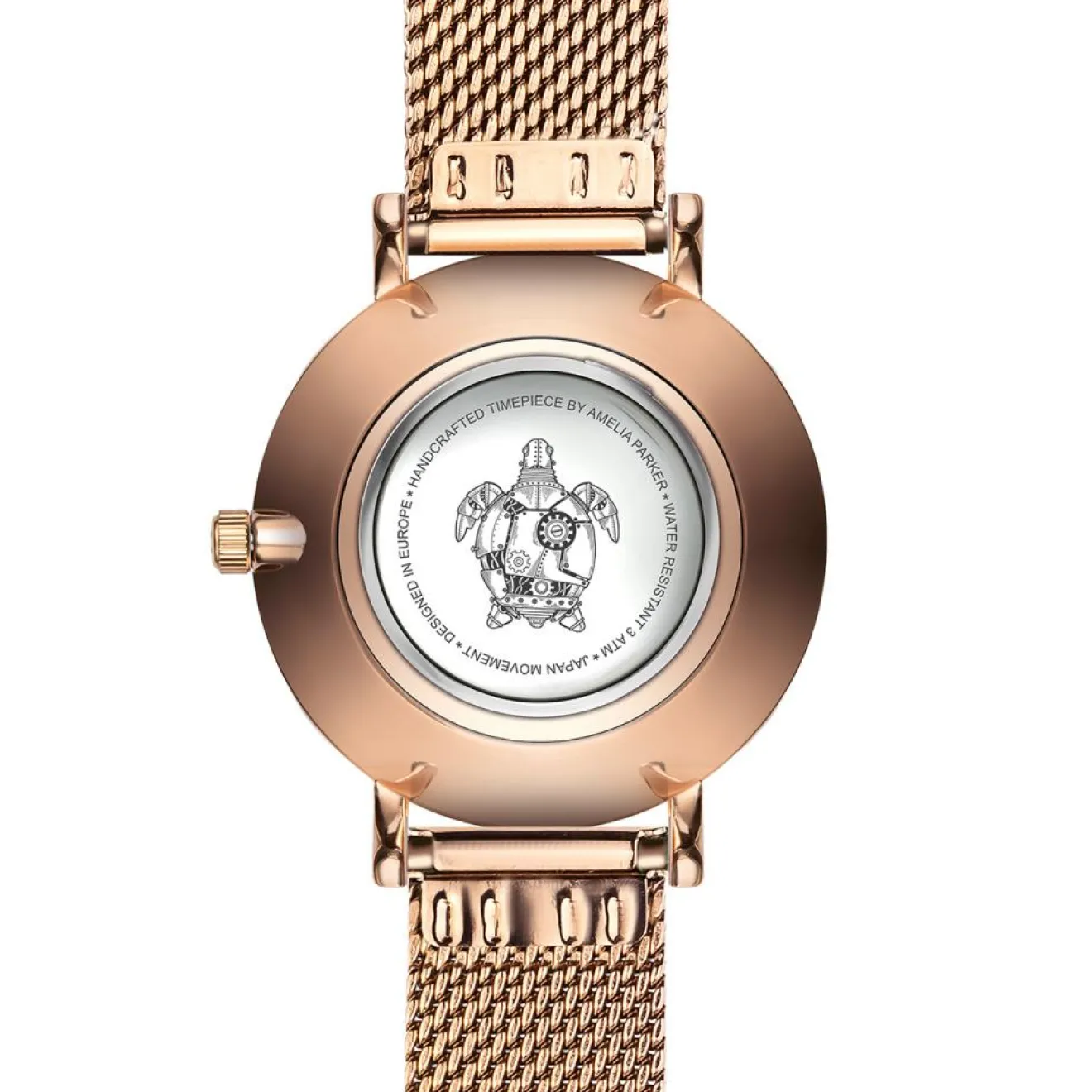 Femme Amelia Parker Montre Femme Petite Classique en Acier rose doré