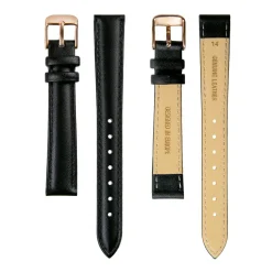 Femme Amelia Parker Montre Femme Petite Rose en Cuir noire