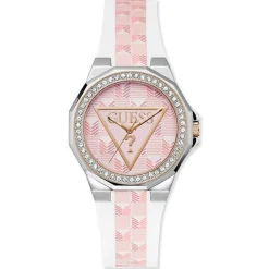 Femme Guess Montre Femme Resort en Cuir blanc/rose
