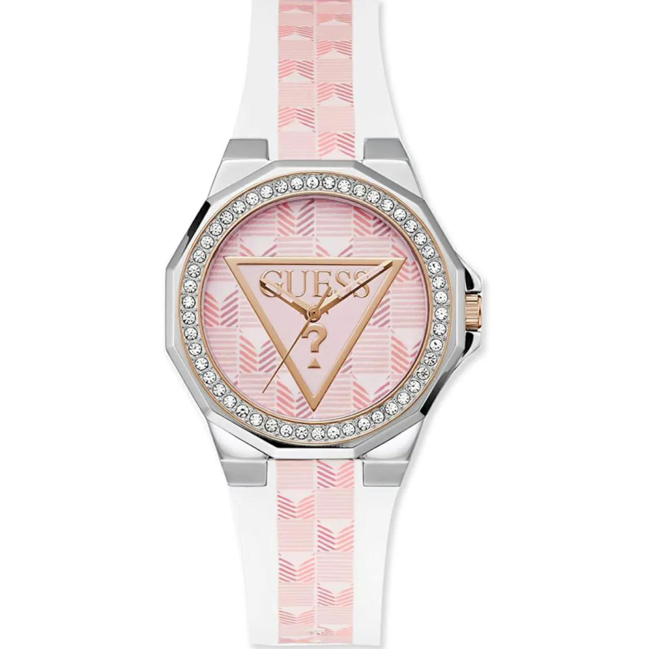 Femme Guess Montre Femme Resort en Cuir blanc/rose