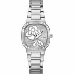 New Guess Montre Femme Rose Bud en Acier argentée