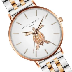 Femme Amelia Parker Montre Femme Rose Turtle en Acier rose doré/argenté