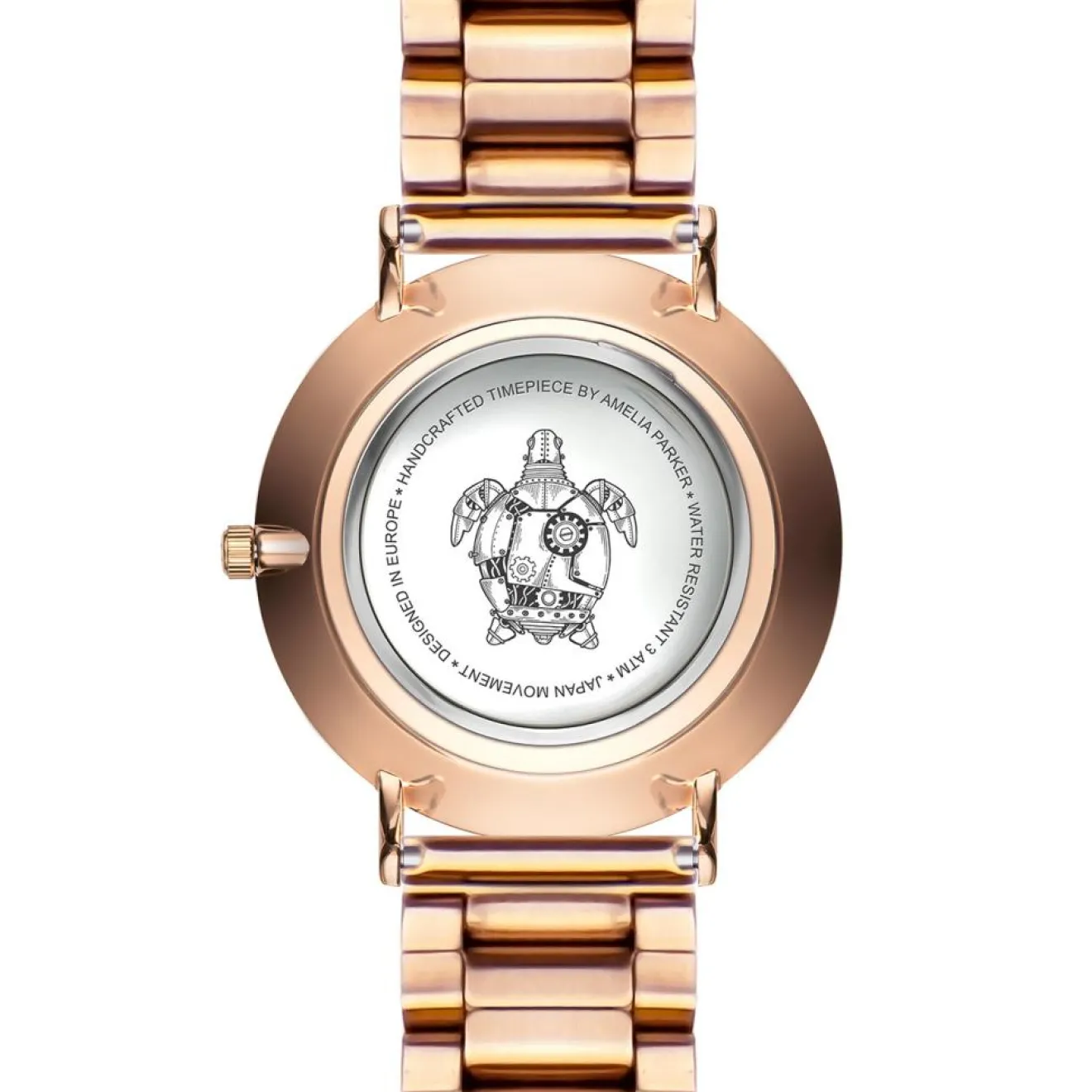 Femme Amelia Parker Montre Femme Rose Turtle en Acier rose doré