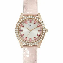 New Guess Montre Femme Sparkling en Cuir rose