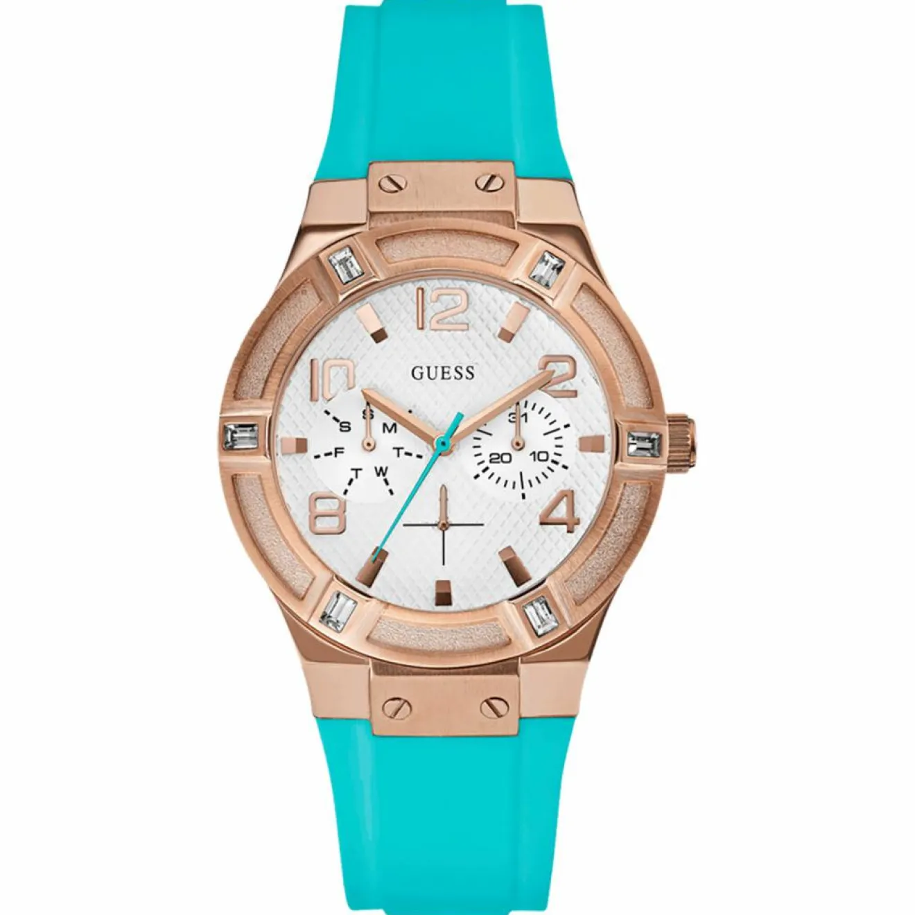 Best Guess Montre Femme Sport Steel en Silicone bleue