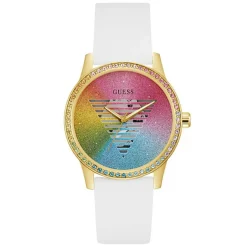 Hot Guess Montre Femme Unity en Silicone blanche
