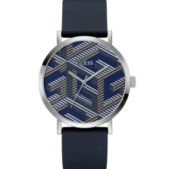Homme Guess Montre Homme Bossed en Silicone bleue