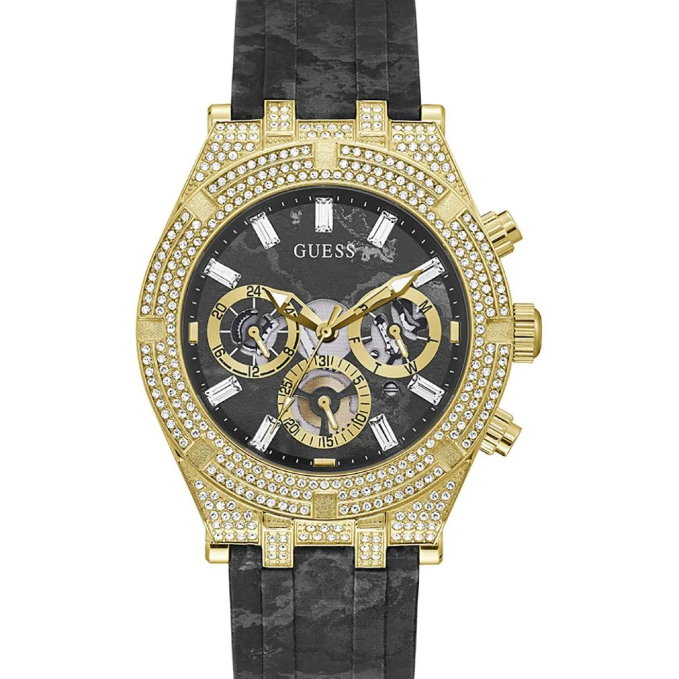 Homme Guess Montre Homme Continental en Silicone noire